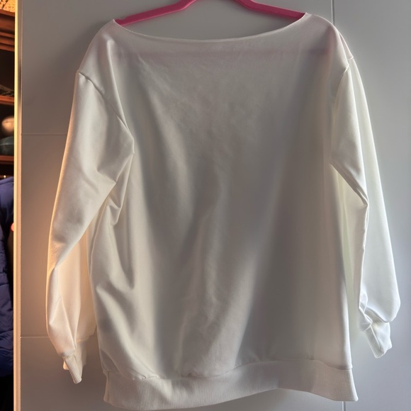 SHEIN White Long Sleeve Top with Graphic Number - Picture 2 of 2